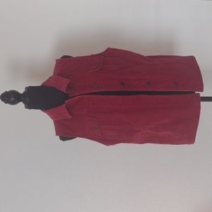 Red Corduroy vest, Denim & Company, size medium